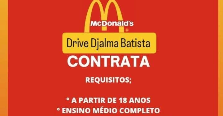 McDonald’s Abre Vagas para Atendente de Lanchonete em Manaus – Oportunidade para Jovens Homens com ou Sem Experiência