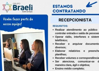 Vaga para Recepcionista na Braeli Multi Serviços em Manaus: veja como se candidatar