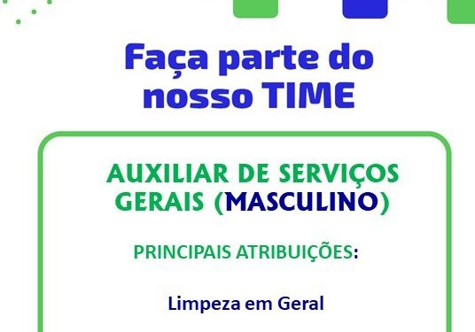 Auxiliar de Serviços Gerais (Masculino) no CIESA – Vaga em Manaus com Envio por E-mail