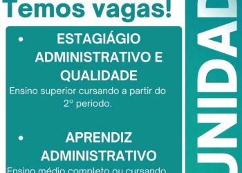 Vagas abertas: Estágio e Aprendiz Administrativo com benefícios em Manaus – Inscreva-se já!
