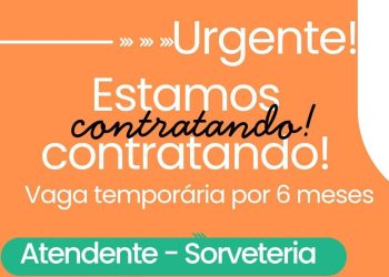Urgente! Vaga de Atendente em Sorveteria no Parque das Laranjeiras – Temporária por 6 Meses