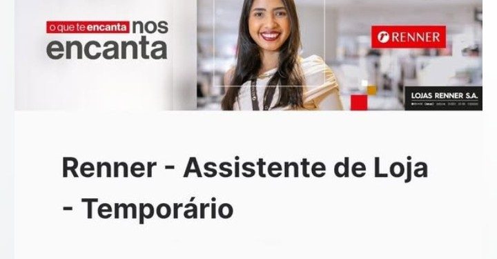 Assistente de Loja Temporário Renner: Oportunidade para Quem Busca Trabalho com Atendimento ao Público