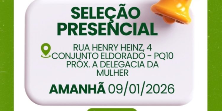 Seleção Presencial em Manaus: RH Personal oferece vaga de Operador de Produção com salário de R$ 2.015,45