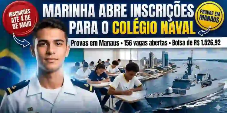 Marinha abre inscrições para o Colégio Naval com provas em Manaus