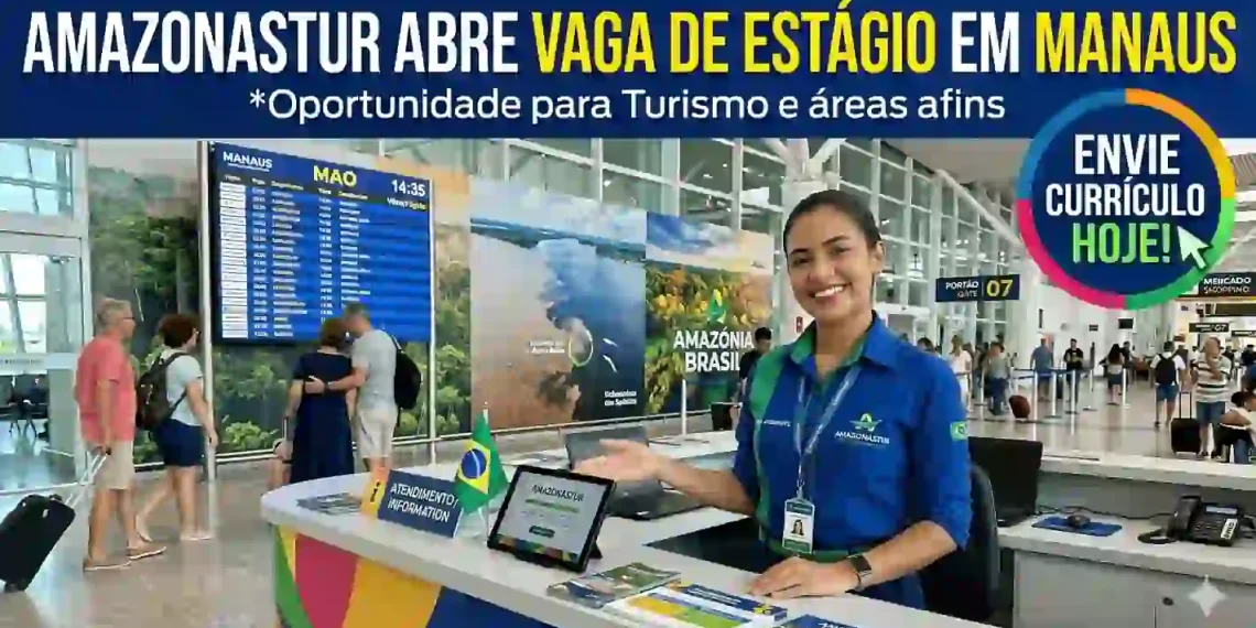 Amazonastur abre vaga de estágio para atendimento ao turista em Manaus
