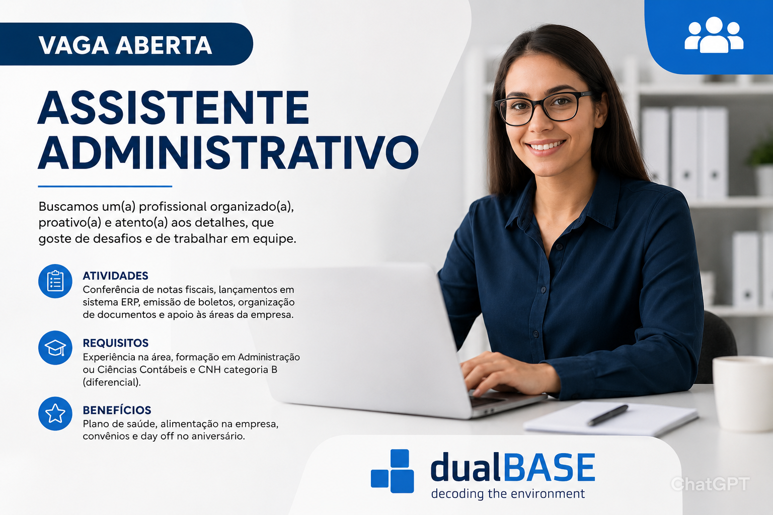Dualbase abre vaga para Assistente Administrativo em Manaus com benefícios atrativos