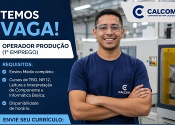 CALCOM abre vaga para Operador de Produção (1º emprego); saiba como se candidatar