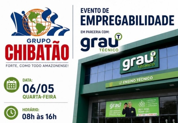 Feirão com 100 Vagas em Manaus: Chibatão 06/05