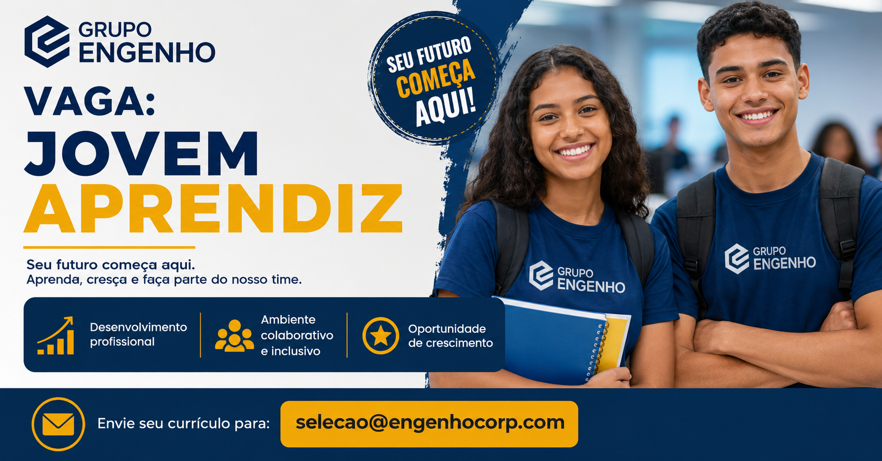 Jovem Aprendiz no Grupo Engenho: Empresa Abre Vaga para Primeiro Emprego em Manaus