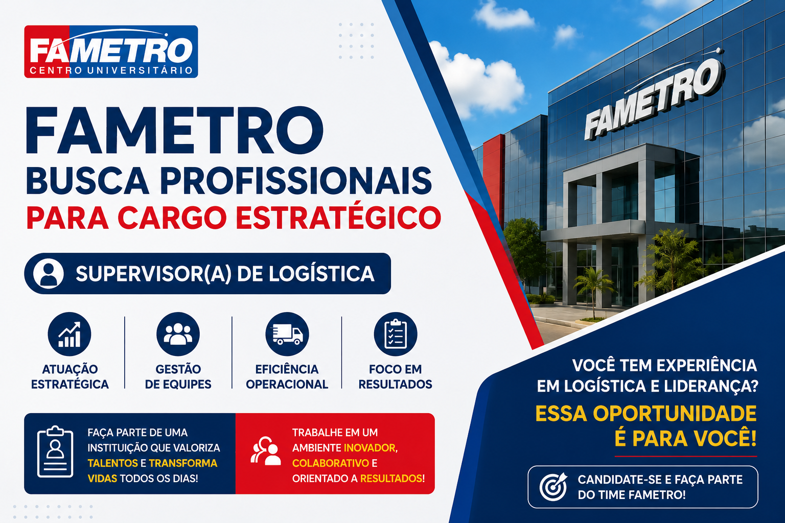 FAMETRO Abre Vaga para Supervisor de Logística em Manaus