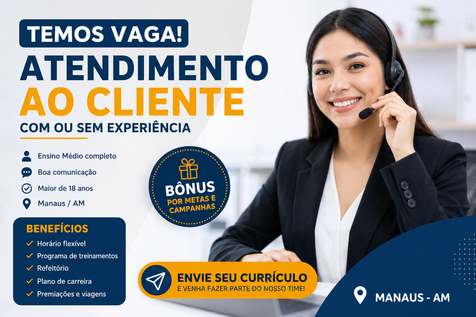 Atendimento ao Cliente com ou sem experiência em Manaus: veja como se candidatar