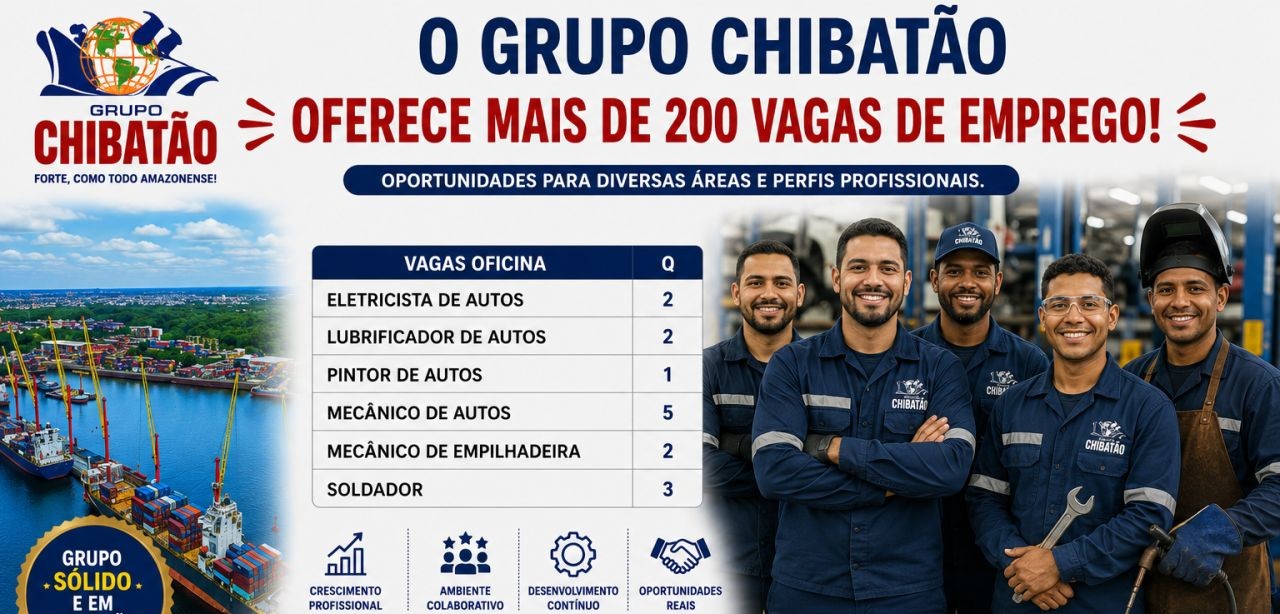Grupo Chibatão Anuncia Mais de 200 Vagas de Emprego em Manaus: Confira as Oportunidades e Como Participar da Seleção