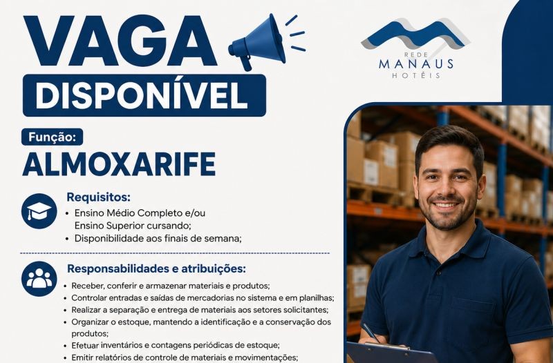 Rede Manaus Hotéis Contrata Almoxarife em Manaus; Veja Requisitos e Como Enviar Currículo
