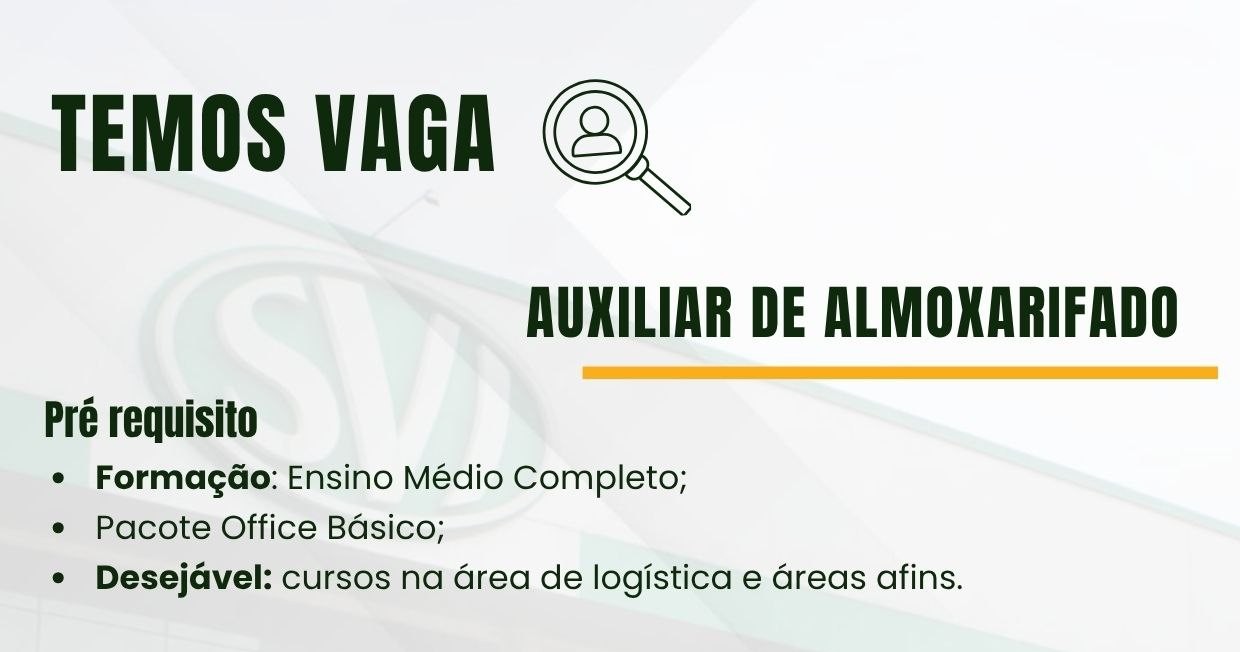 Auxiliar de Almoxarifado: SV Instalações abre vaga de emprego em Manaus; veja requisitos e como se candidatar