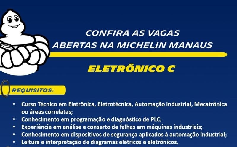 Michelin abre vaga para Eletrônico C em Manaus; veja requisitos, benefícios e como se candidatar