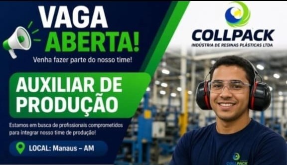 Collpack Abre Vagas para Jovem Aprendiz e Auxiliar de Produção em Manaus