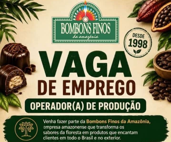 Bombons Finos da Amazônia abre vaga para Operador(a) de Produção em Manaus