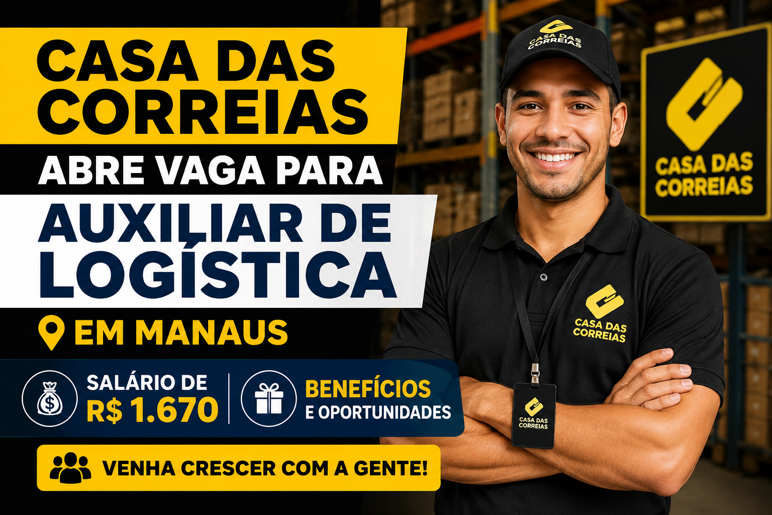 Casa das Correias abre vaga para Auxiliar de Logística em Manaus