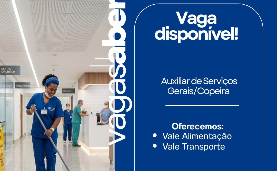 Clínica abre vaga para Auxiliar de Serviços Gerais/Copeira com salário de R$ 2.000 em Manaus
