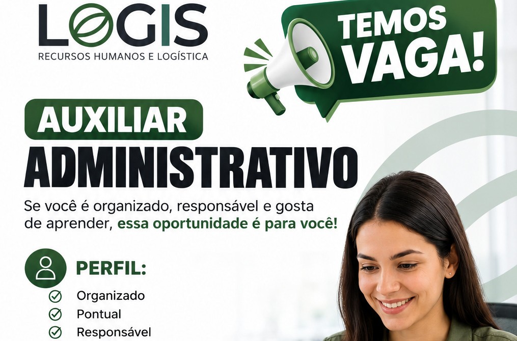 Logis abre vaga para Auxiliar Administrativo; veja requisitos