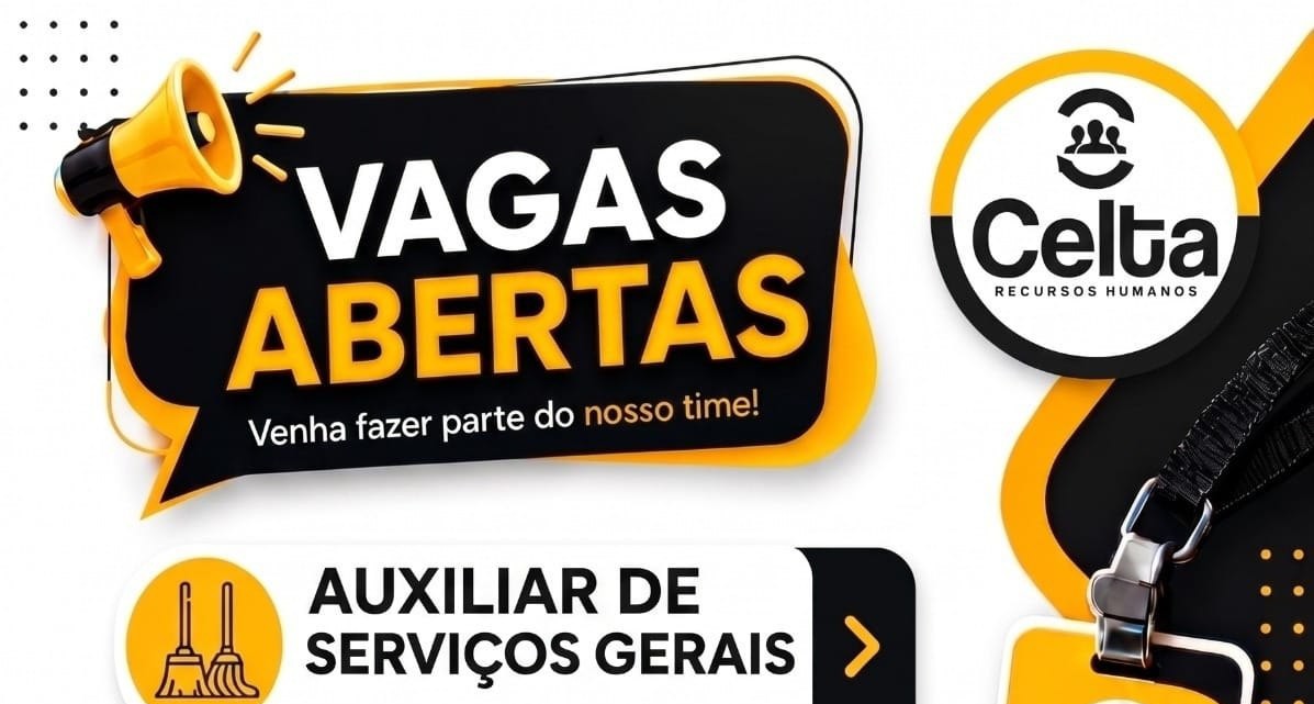 Auxiliar de Serviços Gerais em Manaus: Celta RH abre vaga com possibilidade de efetivação