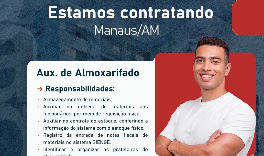 Unipar abre vaga de Auxiliar de Almoxarifado em Manaus