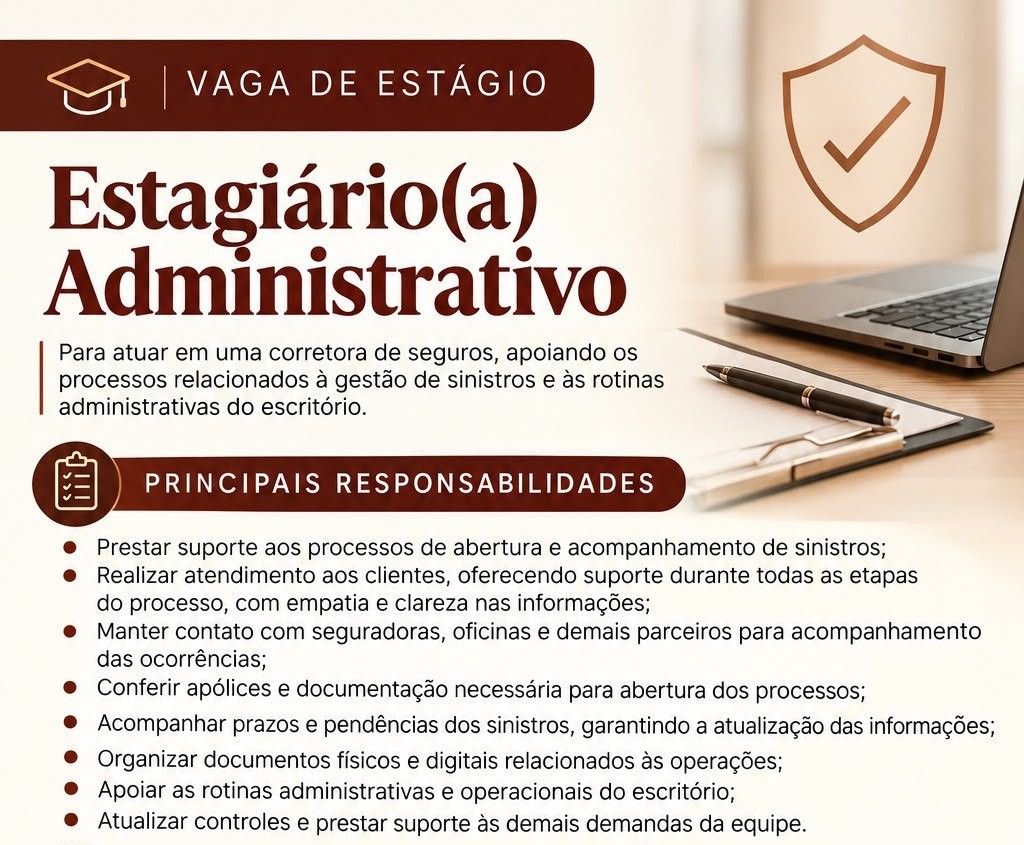 Vaga de Estágio Administrativo: Confira Requisitos e Como Candidatar