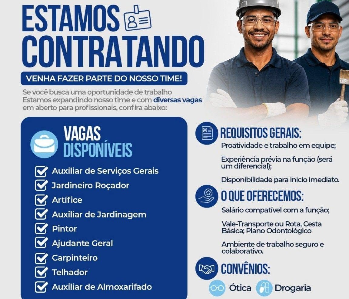 MAGI abre vagas de emprego em Manaus para Auxiliar, Jardineiro, Pintor e mais